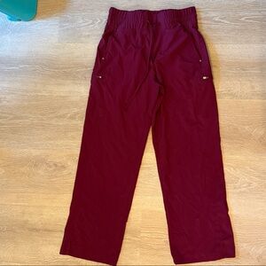 Burgundy/Wine Wide-Leg ScrubPants